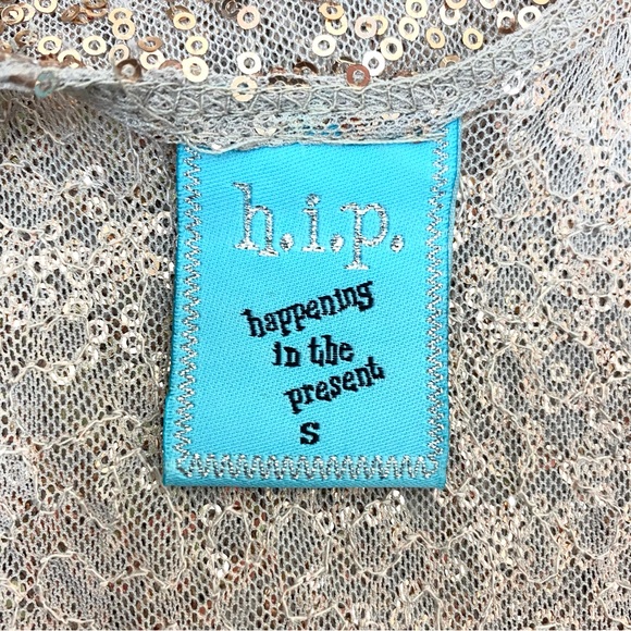 h.i.p Sequin Sheer Adjustable Spaghetti Strap Camisole/Top - Picture 6 of 8